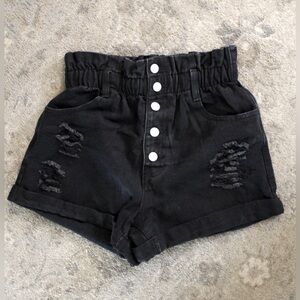 Black Denim Stretchy Shorts